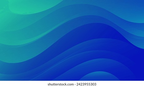 Abstract Green blue Background with Wavy Shapes. flowing and curvy shapes. This asset is suitable for website backgrounds, flyers, posters, and digital art projects.
