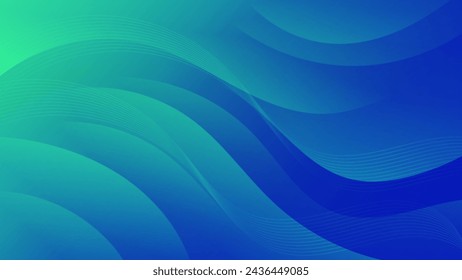 Abstract green blue Background with Wavy Shapes. flowing and curvy shapes. This asset is suitable for website backgrounds, flyers, posters, and digital art projects.
