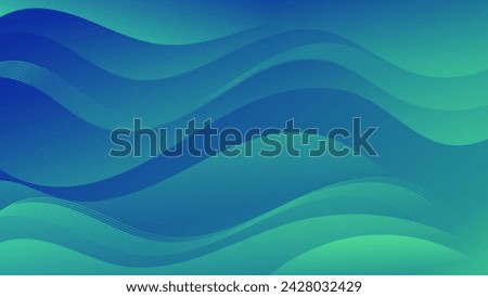 Abstract green blue Background with Wavy Shapes. flowing and curvy shapes. This asset is suitable for website backgrounds, flyers, posters, and digital art projects.