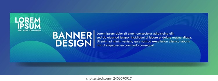 Abstract green blue banner color with a unique wavy design. It is ideal for creating eye catching headers, promotional banners, and graphic elements with a modern and dynamic look.