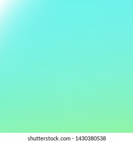 Abstract green and blue blurred gradient mesh background with light. Trendy colors. Modern nature backdrop. Ecology concept for your graphic design, banner or poster