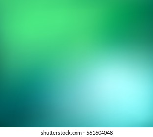 Abstract green and blue blurred gradient background with light. Nature backdrop. Vector illustration. Ecology concept for your graphic design, banner or poster