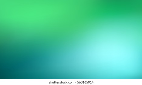 Abstract green and blue blurred gradient background with light. Nature backdrop. Vector illustration. Ecology concept for your graphic design, banner or poster.