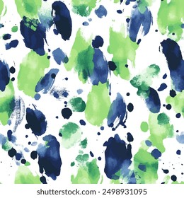 Abstractas patrones de pintura de acuarela de pinceladas verdes y azules, lindo elemento de diseño de patrones sin costuras para Anuncios de venta, carteles, etiquetas y papel de regalo.