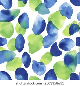 Abstract green and blue brush strokes watercolor painting patterns, Cute seamless pattern design element for sale banners, posters, labels, and gift wrapping paper.