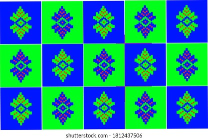 fondo abstracto de color verde y azul a cuadros. ilustración vectorial