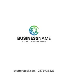 Abstract Green Blue Circle C Logo