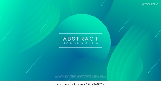 Abstrakter, grüner und blauer geometrischer Hintergrund. Moderne dynamische Stilkomposition für Banner- und Seitenlayout-Design anders. Vektorgrafik