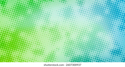 Abstract Green and Blue Halftone Background with a Modern Gradient Effect