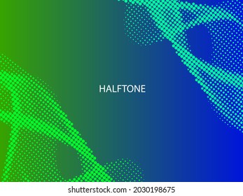 Abstrakter, grüner und blauer Halbton-Effekt, moderner Hintergrund, Vektorgrafik