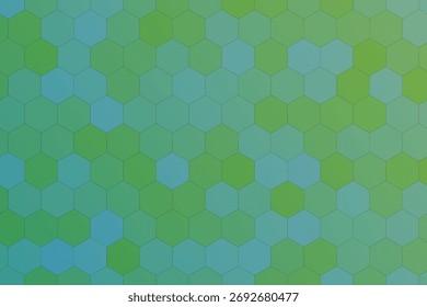 Padrão de hexágono verde e azul abstrato Ilustração de design gráfico de fundo para modelos de apresentação modernos e projetos de arte digital