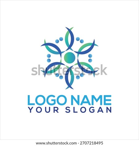 Abstract Green and Blue Intertwined Logo Design