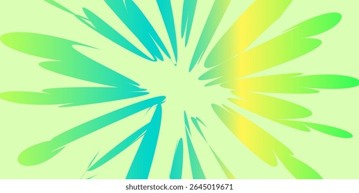 Abstract Green and Blue Light Burst With Vibrant and Energetic Streaks. eps10