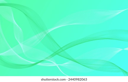 abstract green blue light with soft gradient and smooth lines wave curves background