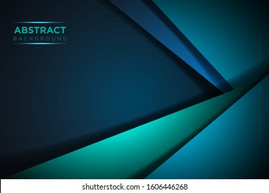 Abstract green blue overlap with text on dark blank space design modern luxury futuristic background vector illustration.