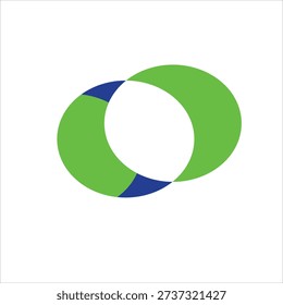 Abstract Green and Blue Overlapping Circles Geometric Background