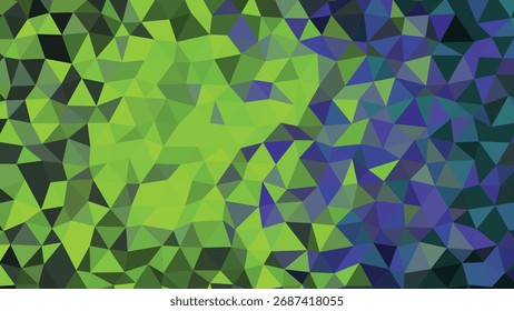 Abstractas fondo de polígono verde y azul bajo patrón geométrico triangular de estilo poli