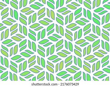 abstract green blue rectangle, retro styled leaf pattern, geometric texture background, vector illustration, natural line art