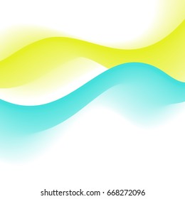 Fondo de onda de vector suave azul y verde abstracto