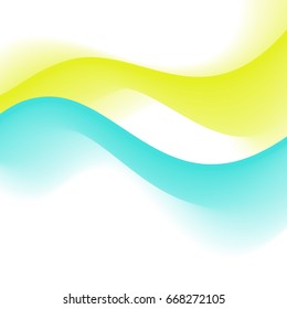 Abstract green and blue soft vector wave background