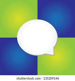 Abstract Green and Blue Speech Bubble Background Vector