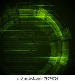 Abstract green blue technical background with place for your text