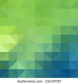 Abstract Green Blue Triangle Background, Vector Illustration