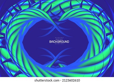 abstract  green and blue twisted and curve in  berry blue background can be use for product label such as  food perfume skincare website template technology presentation vector eps.