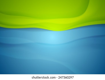 Ondas vectoriales abstractas de color verde y azul