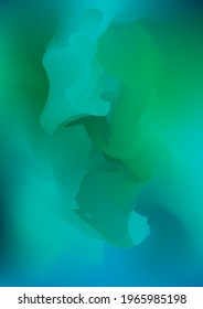 Abstract green and blue watercolor background, painted vector illustration like sea waves. Watercolor gradient pattern with thin wavy border lines, vector painting. Abstract colorful oil paints.