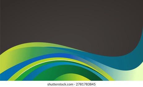 Abstract Green and Blue Wave Background with Modern Gradient Design 0020