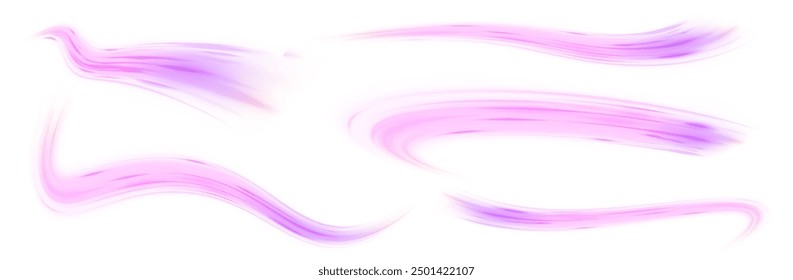 Abstract green blue wave light effect in perspective vector illustration png. Racing cars dynamic flash effects city road with long exposure night ligh.	
