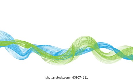 Abstract Green And Blue Wave Line. Vector Illustration. 