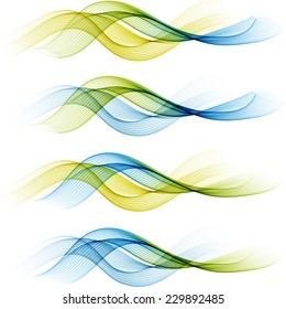 Abstract green and blue waves