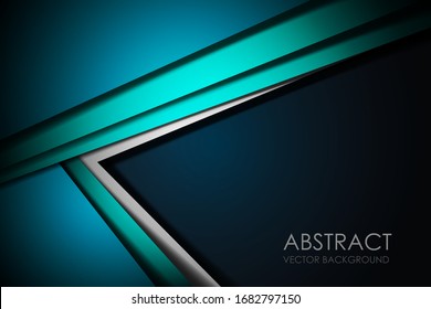 Abstract green blue and white overlap triangle on blank space with text design modern luxury futuristic technology background vector illustration.