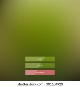 Abstract  green blur background. Nature interface. Vector illustration