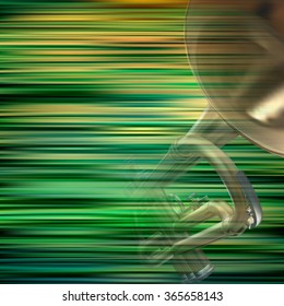abstract green blur background with trumpet