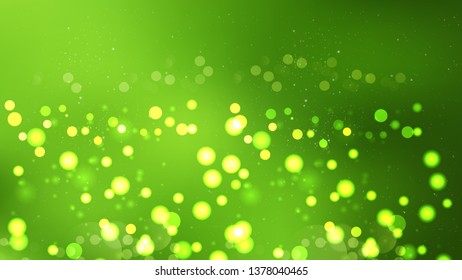 Abstract Green Blurred Bokeh Background