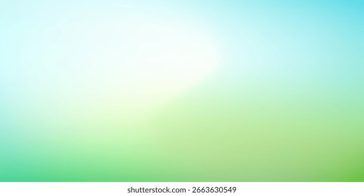 Abstractas fondo de gradiente borroso verde con luz solar. Naturaleza de fondo. Ilustración vectorial
