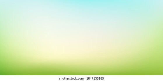 Abstract green blurry gradient background. Spring Background of nature. Vector illustration for your graphic design, banner or poster. Ecological concept.