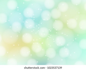 Abstract green bokeh background. Vector illustration.