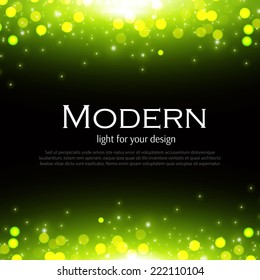 Abstract green bokeh background. Vector illustration 
