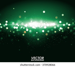 Abstract green bokeh background. Vector illustration.