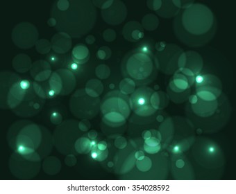 Abstract green bokeh digital background. Vector illustration