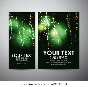 Abstract green Bokeh effect background on Brochure business design template or roll up. Vector illustration.
