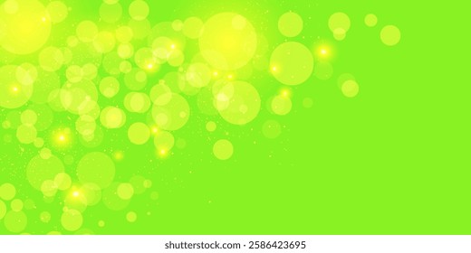 Abstract green bokeh lights with soft light background illustration. EPS10