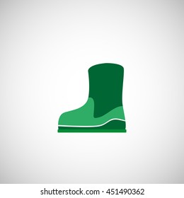 abstract green boots on white background.