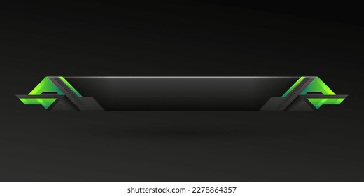 Abstract green border futuristic game interface screen title lower third banner