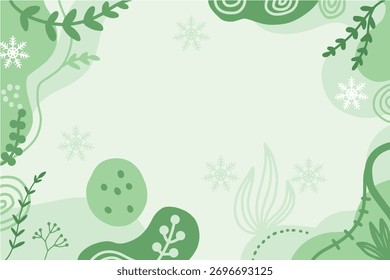 abstract green botanical winter background