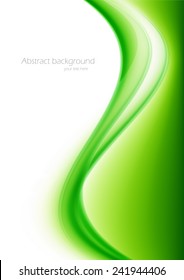Abstract green bright background in wavy style